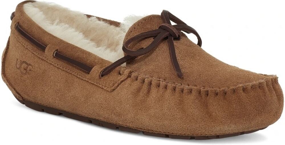 UGG Dakota Chestnut Suede Shearling Moccasin Slippers Size 8